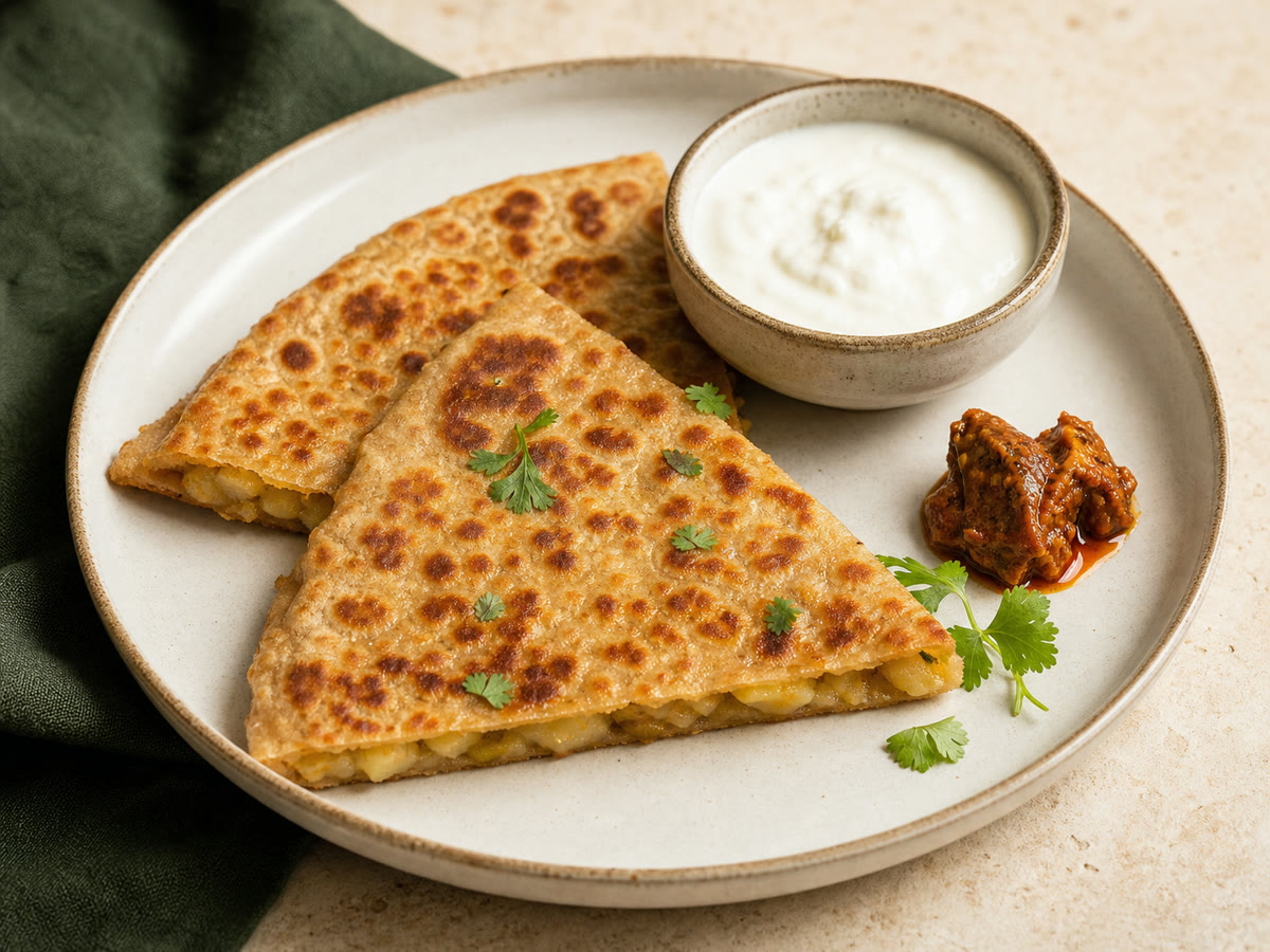 Aloo Paratha with Dahi