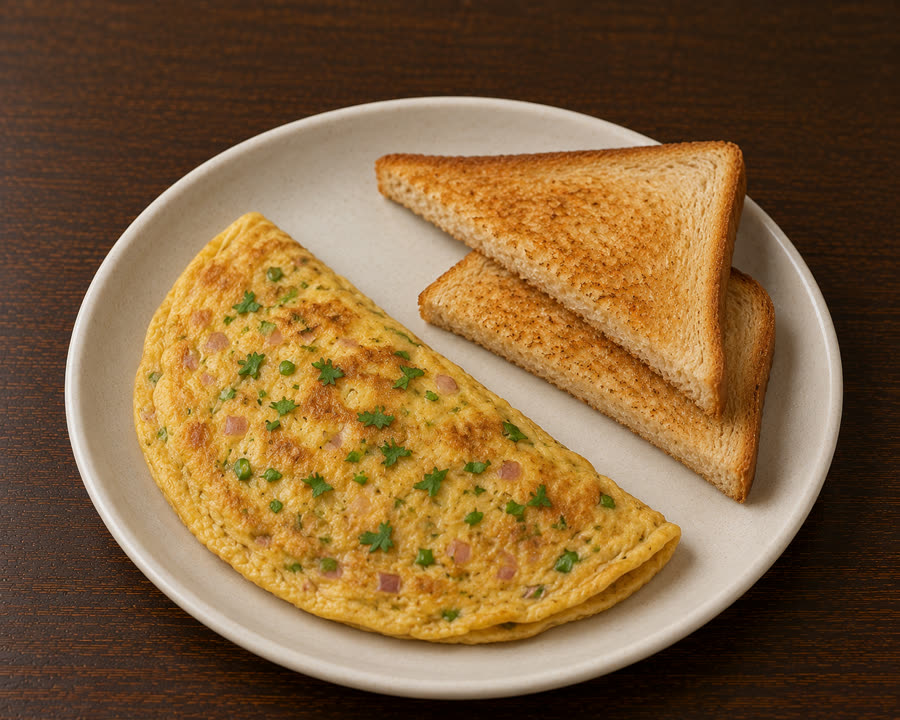 Omelette + Bread Toast
