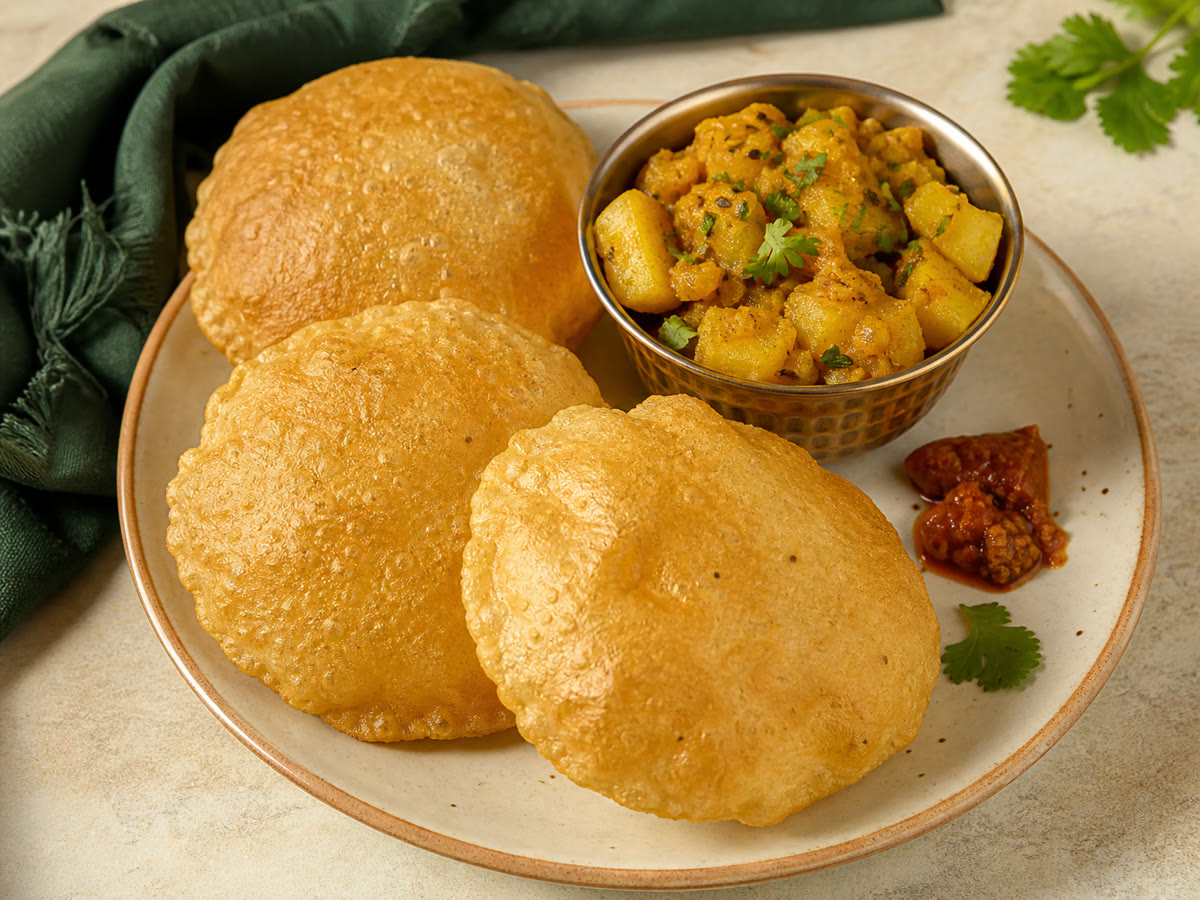 Puri Aloo (Atta Puri)